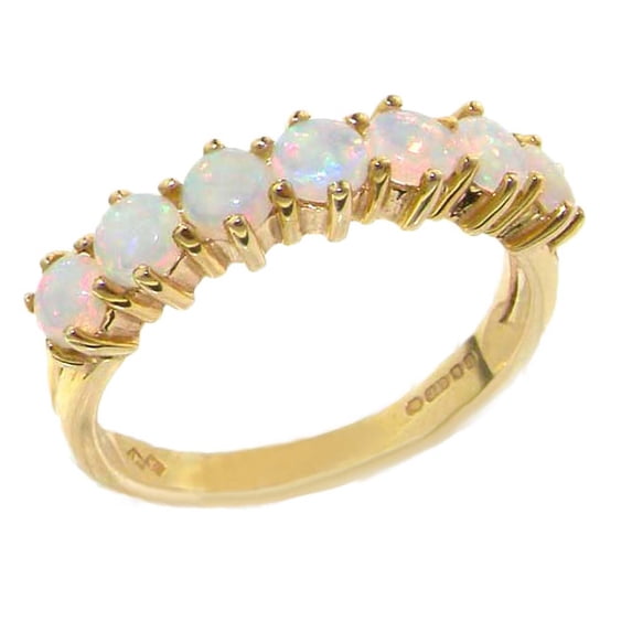 LBG 14k Yellow Gold Natural Opal Womens Eternity Ring - Size 6.5