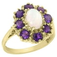 thumbnail image 1 of LBG 14k Yellow Gold Natural Opal and Amethyst Womens Promise Ring - Size 5.5, 1 of 1