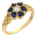 thumbnail image 1 of LBG 14k Yellow Gold Natural Opal and Sapphire Womens Anniversary Ring - Size 10.25, 1 of 4