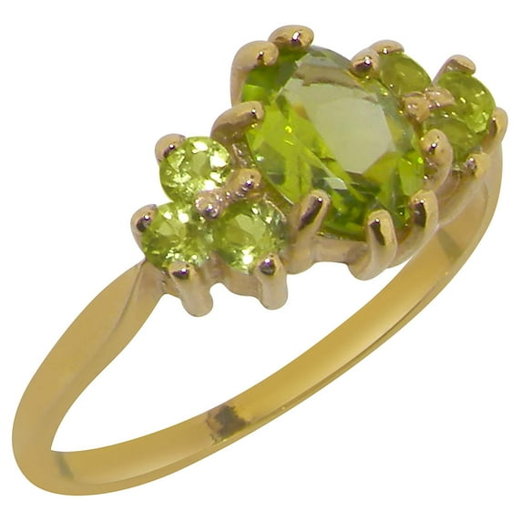 LBG 14k Yellow Gold Natural Peridot Womens Promise Ring - Size 5.5