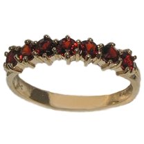 LBG 14k Yellow Gold Real Genuine Garnet Womans Eternity Band Ring - Size 10