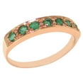 thumbnail image 1 of LBG 18k Rose Gold Natural Emerald Womens Eternity Ring - 8 - Sizes 4 to 12 Available, 1 of 6