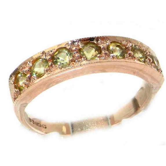 LBG 18k Rose Gold Natural Peridot Womens Eternity Ring - 5.25 - Sizes 4 to 12 Available