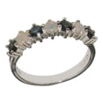 thumbnail image 1 of LBG 18k White Gold Natural Opal & Blue Topaz Womans Eternity Ring - Size 6.5, 1 of 6