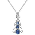 thumbnail image 1 of LBG 18k White Gold Pendant & Chain with Genuine Sapphire & Diamond Womens Bohemian Pendant & Chain - Chain length 16, 1 of 5