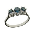 thumbnail image 1 of LBG 18k White Gold Real Genuine London Blue Topaz Womens Promise Ring - Size 8.25, 1 of 6