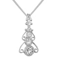 thumbnail image 1 of LBG 18k White Gold Synthetic Cubic Zirconia Womens Bohemian Pendant & Chain - Chain length 18, 1 of 5