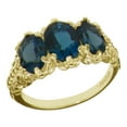 thumbnail image 1 of LBG 18k Yellow Gold Real Genuine Blue Topaz Womens Band Ring - Size 7, 1 of 5