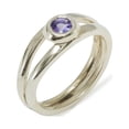 thumbnail image 1 of LBG 417 10k White Gold Real Genuine Tanzanite Womens Statement Ring - Size 11, 1 of 5