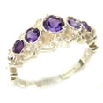 thumbnail image 1 of LBG 925 Sterling Silver Natural Amethyst Womens Anniversary Ring - Size 6.25, 1 of 4