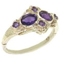 thumbnail image 1 of LBG 925 Sterling Silver Natural Amethyst Womens Cluster Ring - Size 8.75, 1 of 5