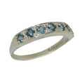 thumbnail image 1 of LBG 925 Sterling Silver Natural Aquamarine Womens Band Ring - Sizes 4 to 12 Available, 1 of 6