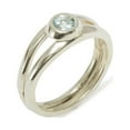 thumbnail image 1 of LBG 925 Sterling Silver Natural Aquamarine Womens Solitaire Statement Ring - Size 5.25, 1 of 5