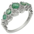 thumbnail image 1 of LBG 925 Sterling Silver Natural Emerald Womens Anniversary Ring - Size 10.25, 1 of 4