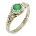 thumbnail image 1 of LBG 925 Sterling Silver Natural Emerald Womens Anniversary Ring - Size 8.5, 1 of 6