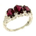 thumbnail image 1 of LBG 925 Sterling Silver Natural Garnet Womens Promise Ring - Size 6.5, 1 of 5