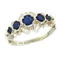 thumbnail image 1 of LBG 925 Sterling Silver Natural Sapphire Womens Anniversary Ring - Size 11.25, 1 of 4