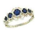 thumbnail image 1 of LBG 925 Sterling Silver Natural Sapphire Womens Band Ring - Size 5, 1 of 4