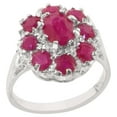 thumbnail image 1 of LBG 925 Sterling Silver Real Genuine Ruby Womens Anniversary Ring - Size 8, 1 of 4