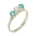 thumbnail image 1 of LBG 9k White Gold Opal & Blue Topaz ring Womens Anniversary Ring - Size 11.75, 1 of 6