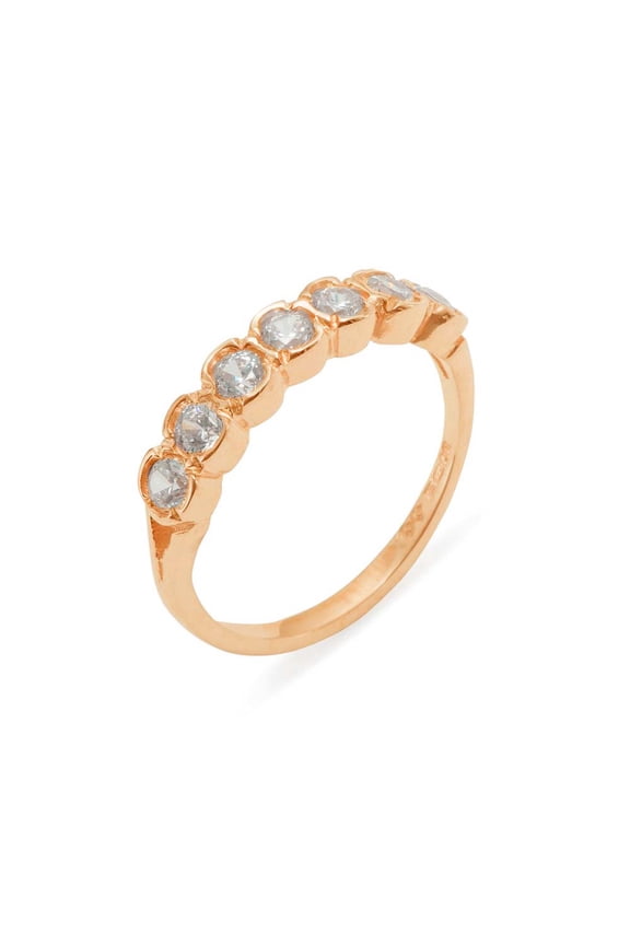 LBG British Made 10k Rose Gold Cubic Zirconia Womens Eternity Ring - 33 size options - Size 10