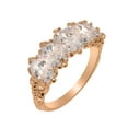 thumbnail image 1 of LBG British Made 10k Rose Gold Cubic Zirconia Womens Eternity Ring - 33 size options - Size 10, 1 of 8