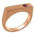 thumbnail image 1 of LBG British Made 10k Rose Gold Genuine Natural Pink Tourmaline Mens Band Ring - 33 size options - Size 5.5, 1 of 5