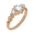 thumbnail image 1 of LBG British Made 10k Rose Gold Natural Aquamarine Womens Anniversary Ring - 33 size options - Size 10, 1 of 9