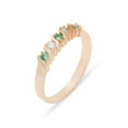 thumbnail image 1 of LBG British Made 10k Rose Gold Natural Emerald & Diamond Womens Eternity Ring - 33 size options - Sizes 4 to 12 Available, 1 of 6