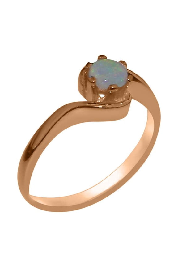 LBG British Made 10k Rose Gold Natural Opal Womens Engagement Ring - 33 size options - Size 10