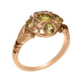 thumbnail image 1 of LBG British Made 10k Rose Gold Natural Peridot & Diamond Womens Engagement Ring - 33 size options - Size 4.75, 1 of 7