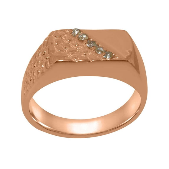 LBG British Made 10k Rose Gold Natural Peridot Mens band Ring - 33 size options - Size 6