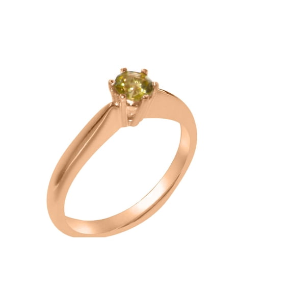 LBG British Made 10k Rose Gold Natural Peridot Womens Anniversary Ring - 33 size options - Size 6
