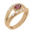 thumbnail image 1 of LBG British Made 10k Rose Gold Natural Pink Tourmaline & Cubic Zirconia Womens Band Ring - 33 size options - Size 6, 1 of 7