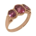 thumbnail image 1 of LBG British Made 10k Rose Gold Natural Pink Tourmaline Womens Anniversary Ring - 33 size options - Size 10, 1 of 7