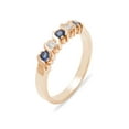 thumbnail image 1 of LBG British Made 10k Rose Gold Natural Sapphire & Diamond Womens Eternity Ring - 33 size options - Sizes 4 to 12 Available, 1 of 6