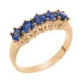 thumbnail image 1 of LBG British Made 10k Rose Gold Natural Sapphire Womens Eternity Ring - 33 size options - Size 11.5, 1 of 8