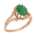 thumbnail image 1 of LBG British Made 10k Rose Gold Real Natural Emerald Womens Engagement Ring - 33 size options - Size 8, 1 of 6