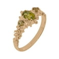 thumbnail image 1 of LBG British Made 10k Rose Gold Ring with Natural Peridot Womens Anniversary Ring - 33 size options - Size 4, 1 of 9