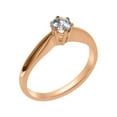 thumbnail image 1 of LBG British Made 10k Rose Gold ring with Natural Aquamarine Womens Engagement Ring - 33 size options - Size 9.75, 1 of 7