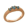 thumbnail image 1 of LBG British Made 10k Rose Gold ring with Natural Blue Topaz Womens Engagement Ring - 33 size options - Size 11, 1 of 6
