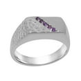 thumbnail image 1 of LBG British Made 10k White Gold Natural Amethyst Mens Promise Ring - 33 size options - Size 8.75, 1 of 6