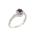 thumbnail image 1 of LBG British Made 10k White Gold Natural Amethyst Womens Anniversary Ring - 33 size options - Size 8.5, 1 of 5