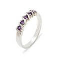 thumbnail image 1 of LBG British Made 10k White Gold Natural Amethyst Womens Eternity Ring - 33 size options - Sizes 4 to 12 Available, 1 of 6