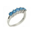 thumbnail image 1 of LBG British Made 10k White Gold Natural Blue Topaz Womens Eternity Ring - 33 size options - Size 4.25, 1 of 8