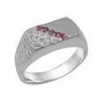 thumbnail image 1 of LBG British Made 10k White Gold Natural Pink Tourmaline Mens Engagement Ring - 33 size options - Size 9.25, 1 of 6