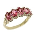 thumbnail image 1 of LBG British Made 10k White Gold Natural Pink Tourmaline Womens Eternity Ring - 33 size options - Size 5.5, 1 of 6