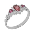 thumbnail image 1 of LBG British Made 10k White Gold Natural Pink Tourmaline Womens Promise Ring - 33 size options - Size 10.75, 1 of 9