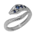 thumbnail image 1 of LBG British Made 10k White Gold Natural Sapphire Womens Band Ring - 33 size options - Size 9.5, 1 of 6