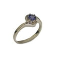 thumbnail image 1 of LBG British Made 10k White Gold Natural Tanzanite Womens Engagement Ring - 33 size options - Size 12, 1 of 5